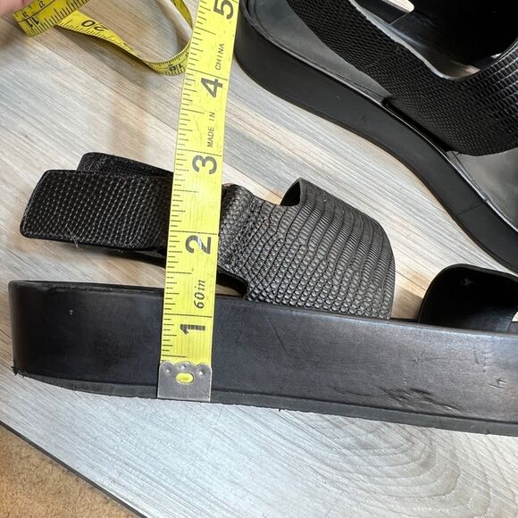 Vince Marett Leather Platform Ankle Strap Sandals Black Size 7.5 - Picture 10 of 11